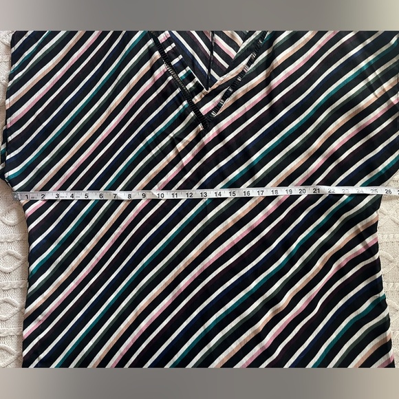 Kona Sol Black with Colorful Stripes Polyester Swim Cover Up Women’s Medium - Picture 13 of 13